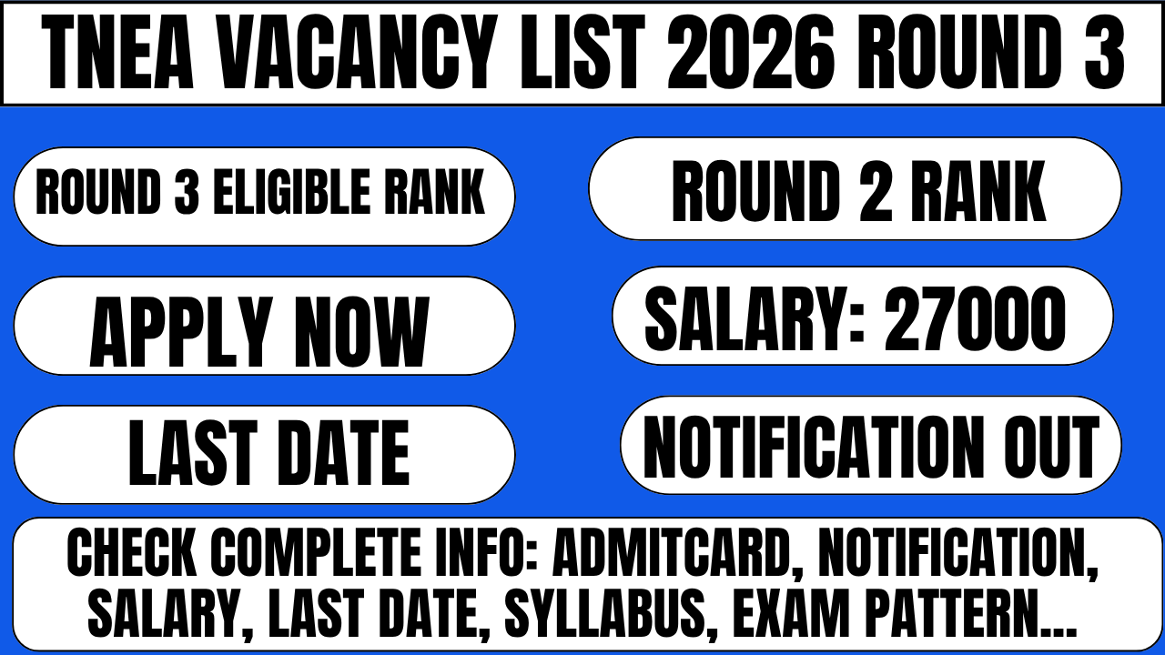 TNEA Vacancy List 2026 Round 3
