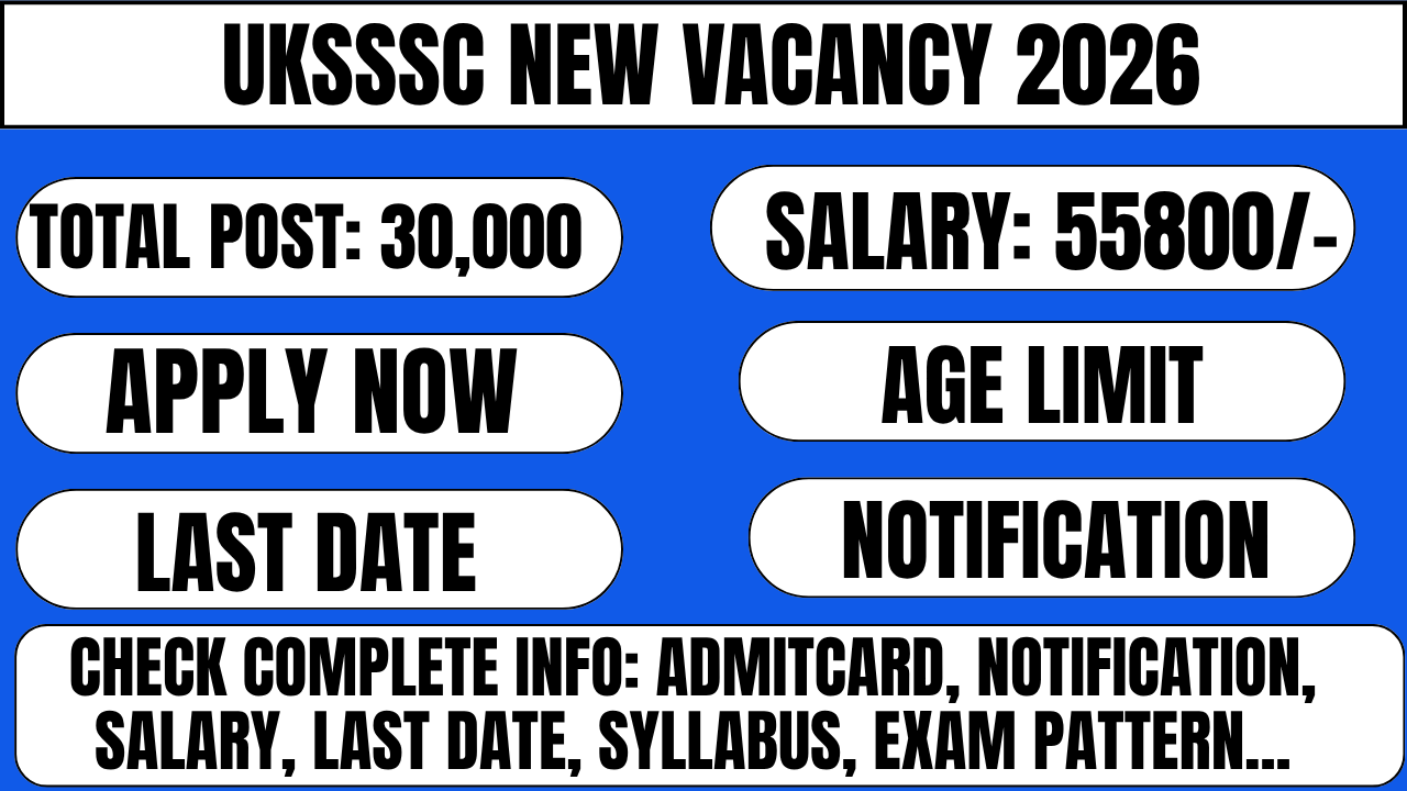 UKSSSC New Vacancy 2026