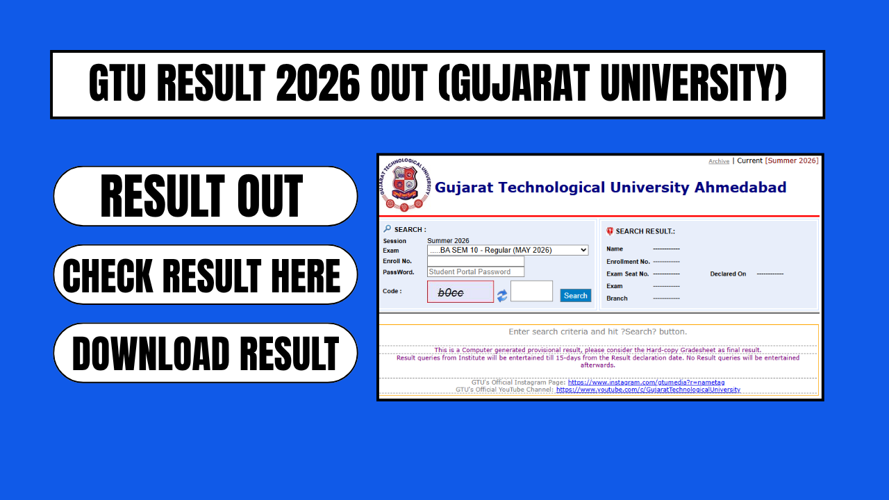 gtu result 2026 out
