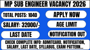 MP Sub Engineer Vacancy 2026