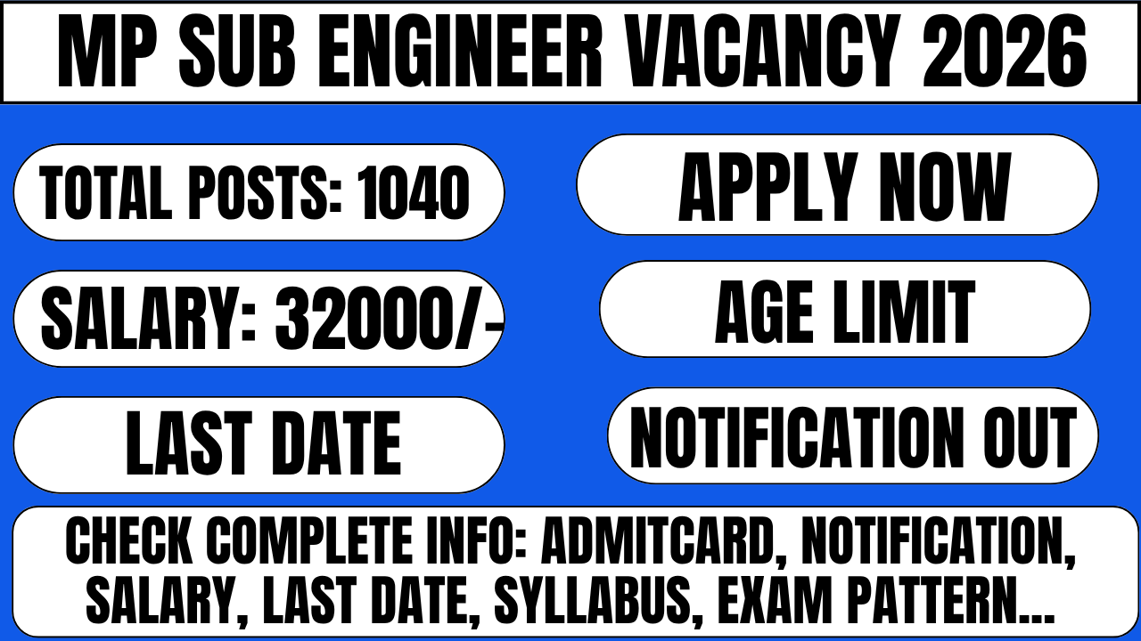 MP Sub Engineer Vacancy 2026