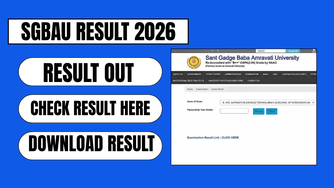 sant gadge baba amravati university result