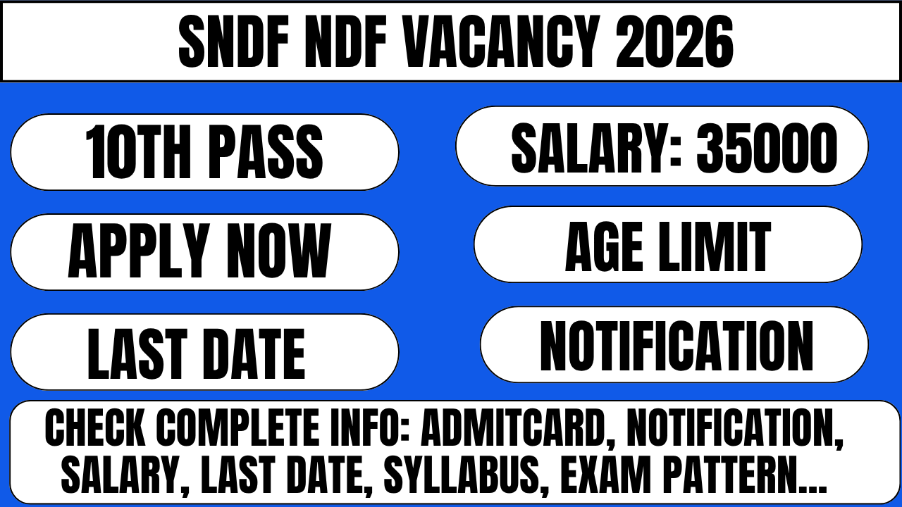 sndf ndf vacancy 2026