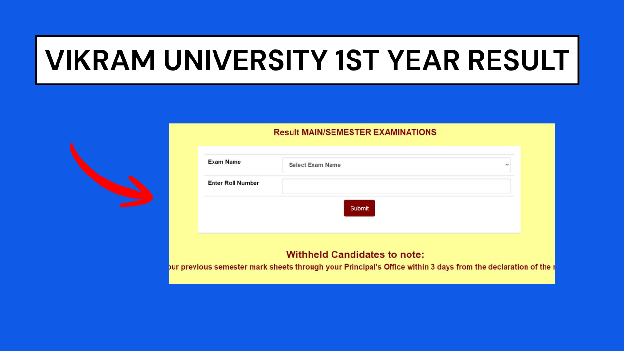 vikram university 1st year result