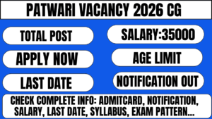 patwari vacancy 2026 cg